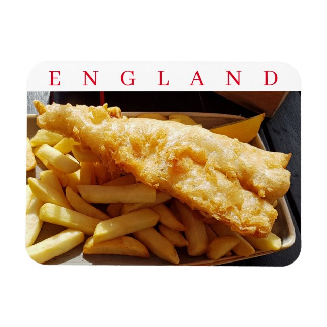 England Fish and Chips fridge magnet (Horizontal)