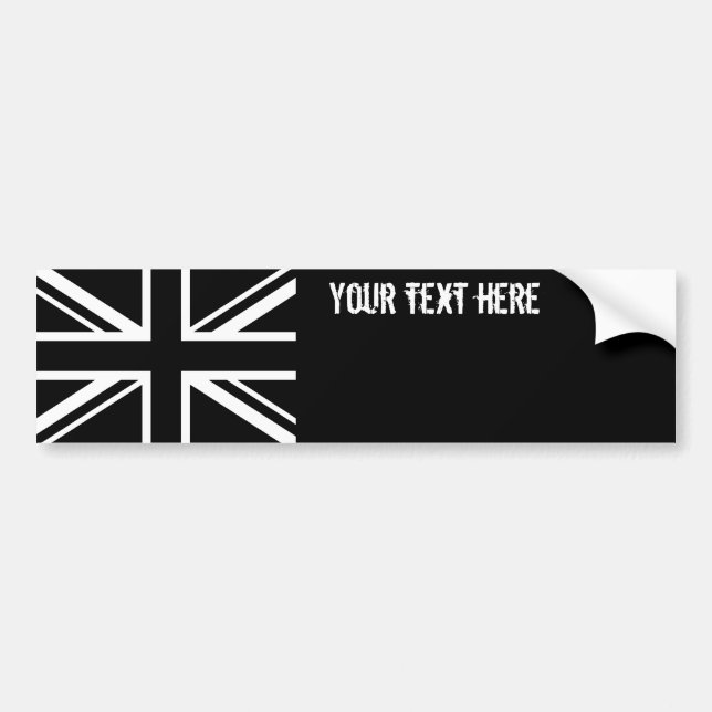 England Flag Black White Bumper Sticker (Front)