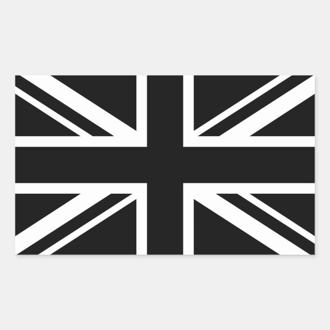England Flag Black White Rectangular Sticker (Front)