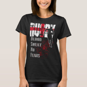 England Flag Blood Sweat No Fears Rugby T-Shirt