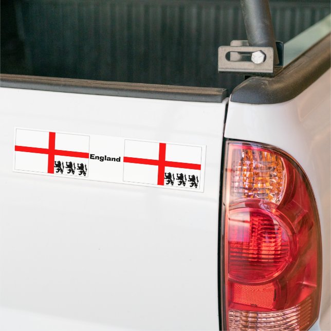 England Flag Bumper Sticker (On Truck)