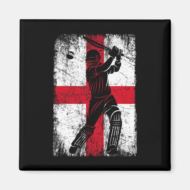 England Flag Cricket Jersey Fan Player Coach  Magnet (Front)