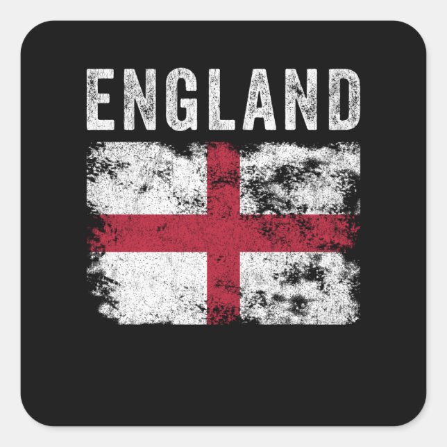 England Flag Distressed - English Flag Square Sticker (Front)