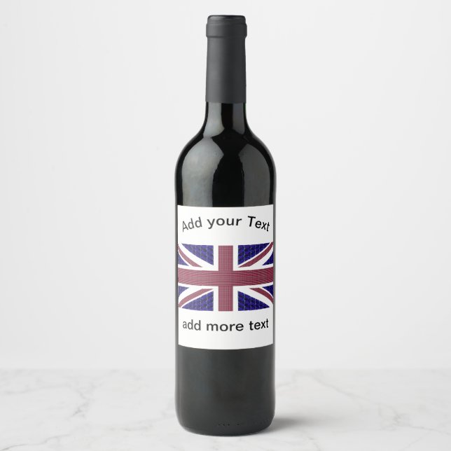  England Flag, Great Britain Independence Day Wine Label (Front)