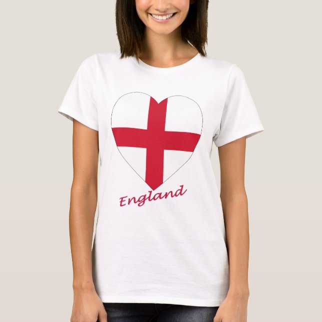 England Flag Heart T-Shirt (Front)