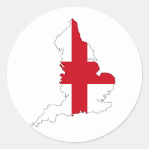 england flag map united kingdom country shape classic round sticker