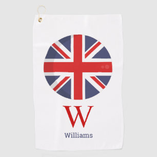 England Flag Monogram   Golf Towel