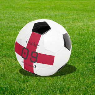 England Flag Pride Custom Name Number Soccer Ball