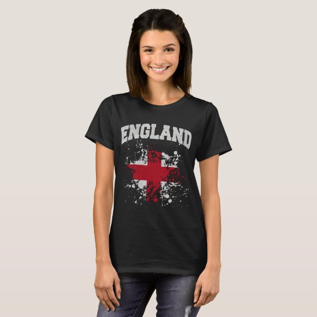 England Flag Splatter T-Shirt (Front Full)