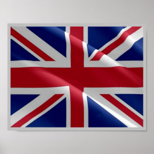 England - Flag Waving United Kingdom - Poster
