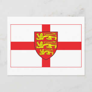 England Flag with coat of arms Postcard