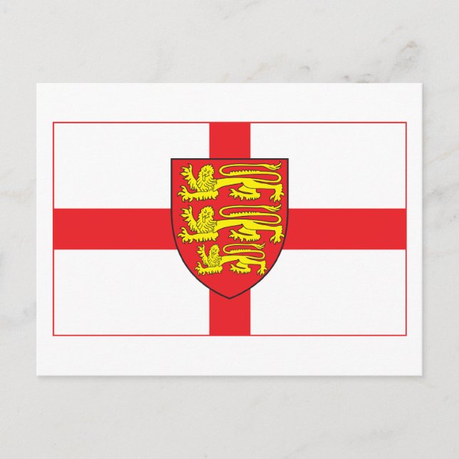 England Flag with coat of arms Postcard (Front)