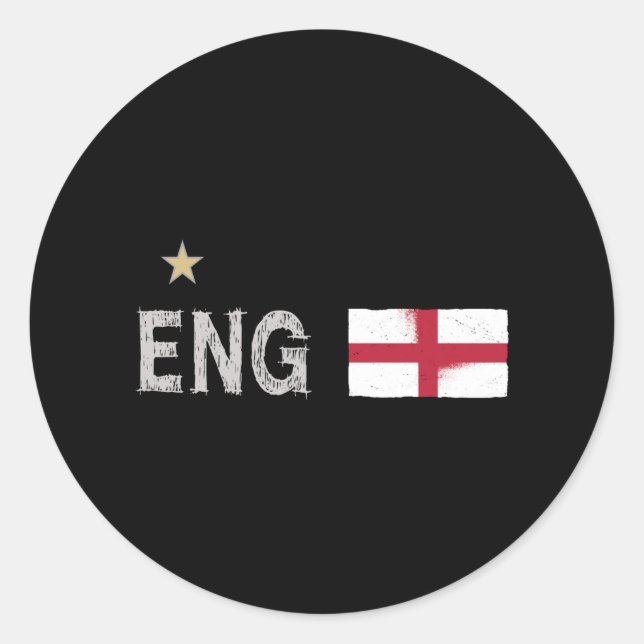 England Football Fan Shirt English Flag Classic Round Sticker (Front)
