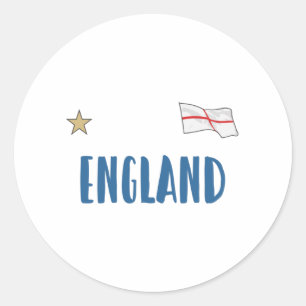 England Football Fan Shirt English Flag Classic Round Sticker