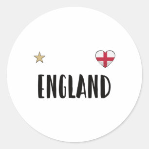 England Football Fan Shirt English Flag Classic Round Sticker