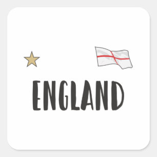 England Football Fan Shirt English Flag Square Sticker