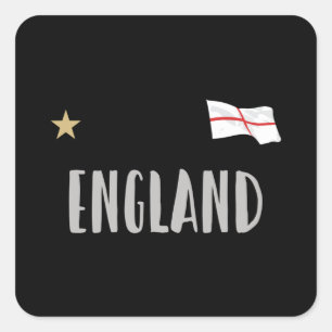 England Football Fan Shirt English Flag Square Sticker