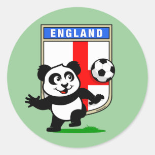England Football Panda Classic Round Sticker