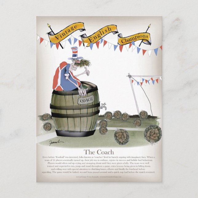 england footballing coach postcard (Front)