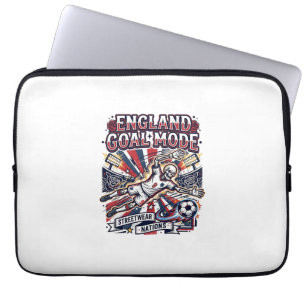 England Goal Mode Skeleton Striker Nations Streetw Laptop Sleeve