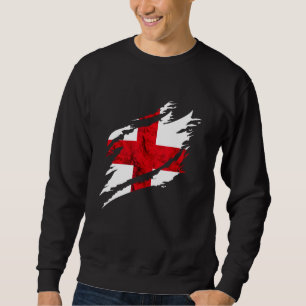 England Heroic Vintage Cross English Flag English Sweatshirt