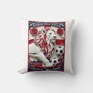 England Lion Strike Soccer, Football Pride Gift Cushion