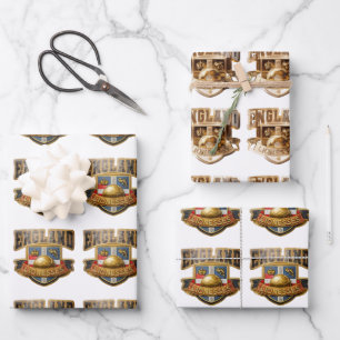 England Lionesses Color and Gold Wrapping Paper