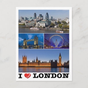 England - London - I Love - Postcard