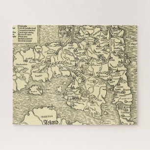 England Map in Ptolemy 's Geographia Universalis Jigsaw Puzzle
