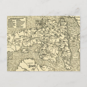 England Map in Ptolemy 's Geographia Universalis Postcard