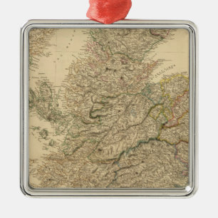 England Map Metal Tree Decoration