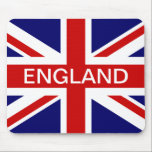 England mouse pad with British union jack flag<br><div class="desc">England mouse pad with British union jack flag. Gift idea for Britain's royal and national party events. English red white and blue colours.</div>