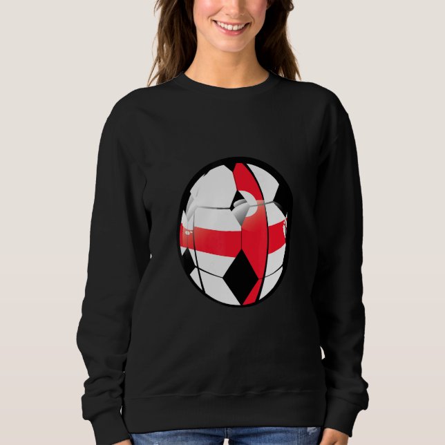 England National Flag Soccer Ball Fan Jersey Sweatshirt (Front)