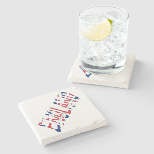 England overlaid on Union Jack Flag coastercnt Stone Coaster