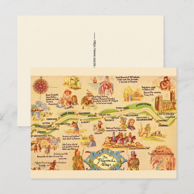 England - Pilgrim's Way Postcard (Front/Back)