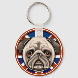 England Pug Key Ring
