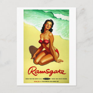 England Ramsgate Restored Vintage Travel Poster Postcard