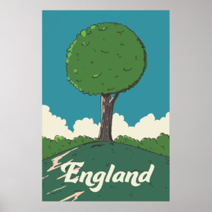 England Retro travel poster