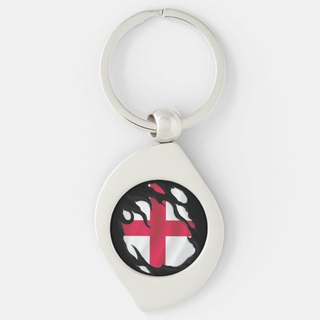 England Ripped Flag Key Ring (Front)