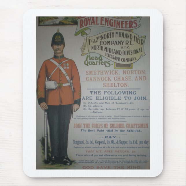 England Royal Engineers recruitment poster 1890 Mouse Pad (Front)