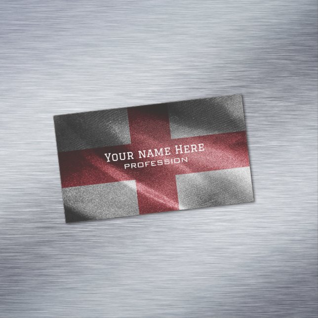 England silk flag magnetic business card (In Situ)