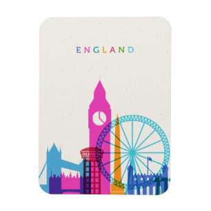 England Skyline Magnet