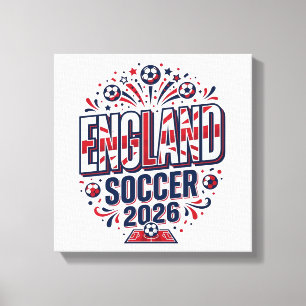 England Soccer 2026 Soccer Bold Country Typography Canvas Print