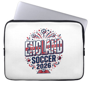England Soccer 2026 Soccer Bold Country Typography Laptop Sleeve
