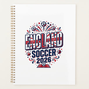 England Soccer 2026 Soccer Bold Country Typography Planner