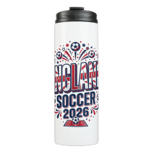 England Soccer 2026 Soccer Bold Country Typography Thermal Tumbler