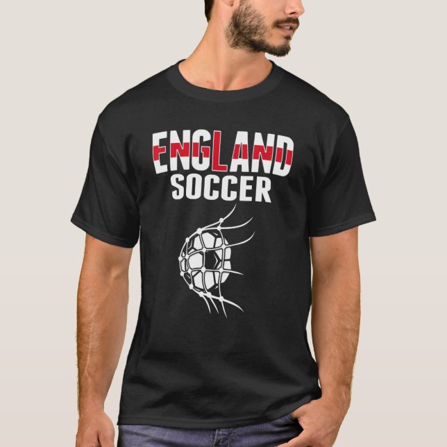 England Soccer Ball In Net   English Football Supp T-Shirt (Front)