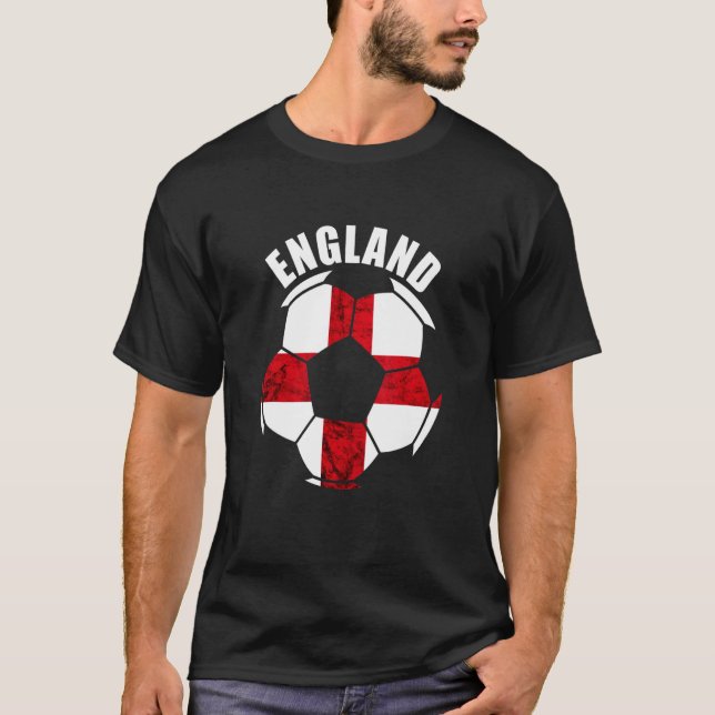 England Soccer Ball St George's Cross English Rugb T-Shirt (Front)
