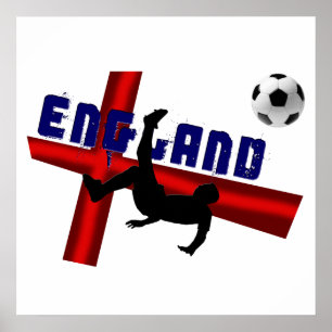 England soccer bicycle kick gift t-shirts and gear poster