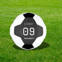 England Soccer Black White Custom Name Number